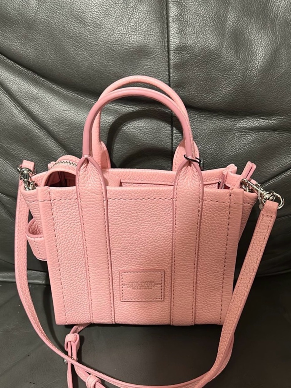 Marc Jacobs Mini Tote Bag in Light Pink Pebbled Leather - Picture 4 of 4